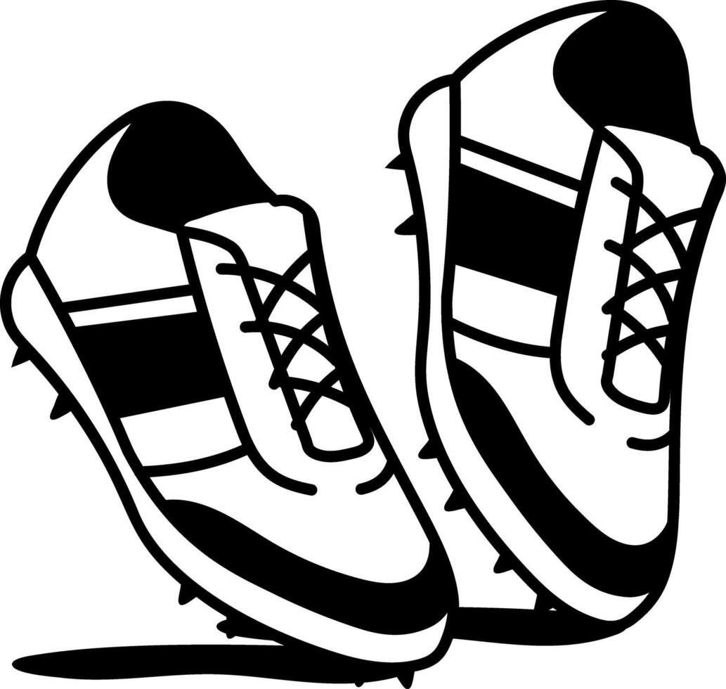 A sketchy style icon of cricket shoes vector
