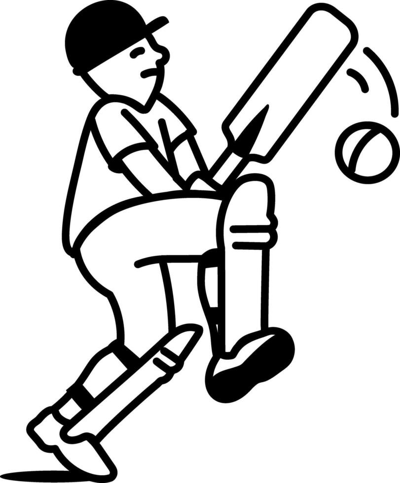 A doodle style icon of cricket stance vector