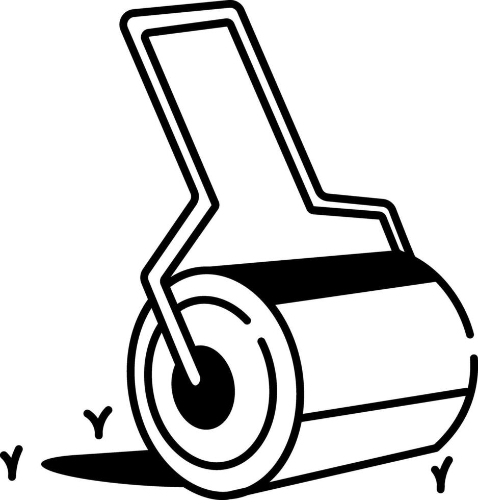 A doodle style icon of pitch roller vector