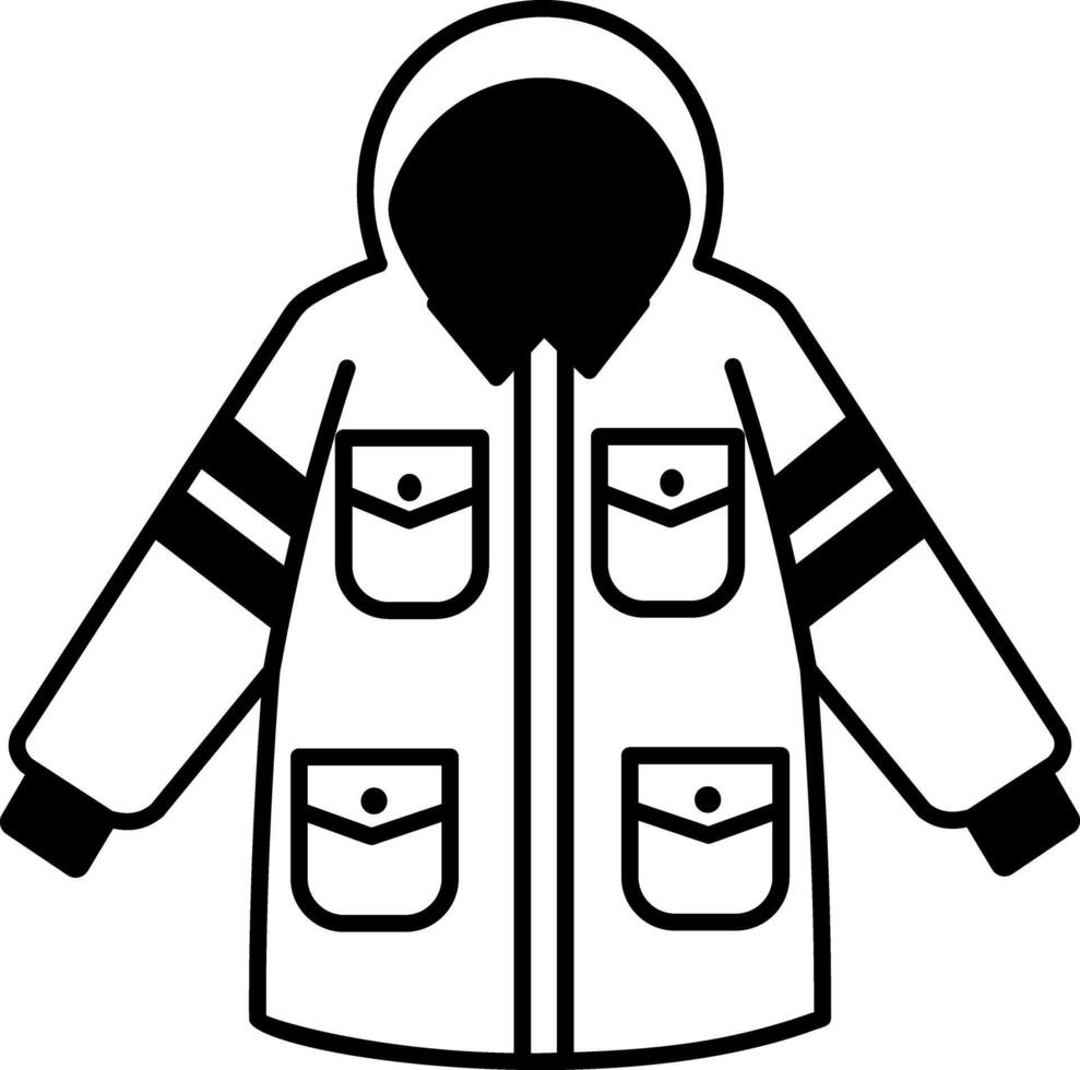 A sketchy style icon of rain jacket vector