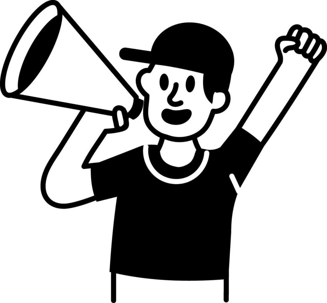A sketchy style icon of sports fan vector
