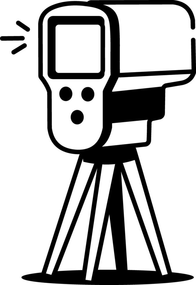 A drawing style icon showing speed gun vector
