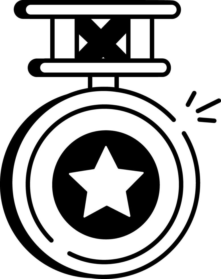 A sketchy style icon of sports medal vector