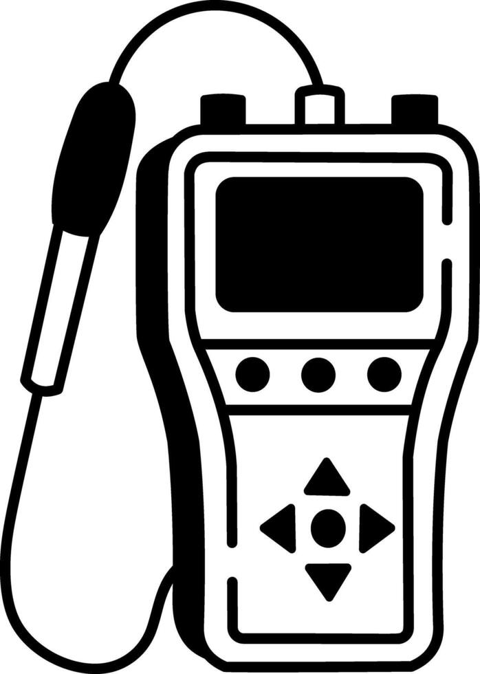 A drawing style icon showing moisture meter vector