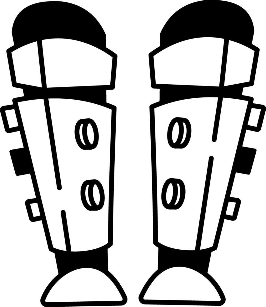 A doodle style icon of leg guards vector
