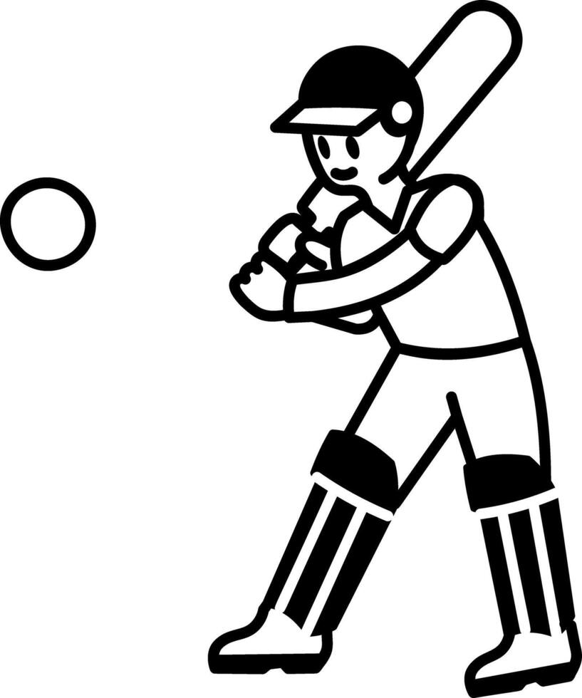 A doodle style icon of hitting ball vector