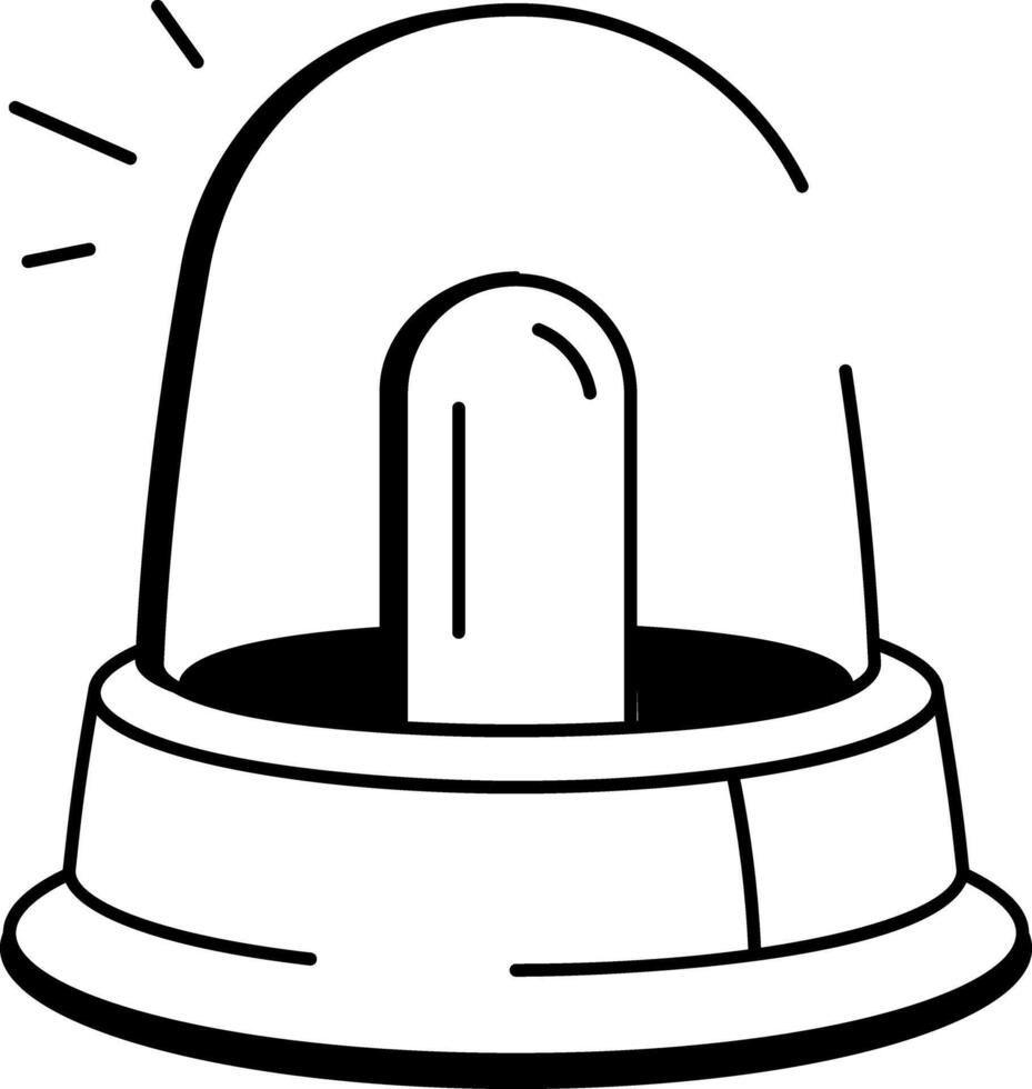 A doodle style icon of alert light vector
