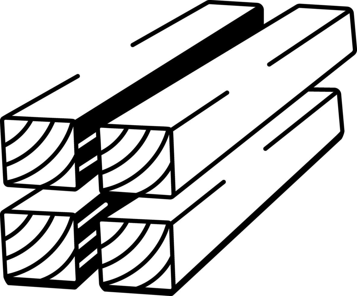 A hand drawn style icon of wood lumber vector