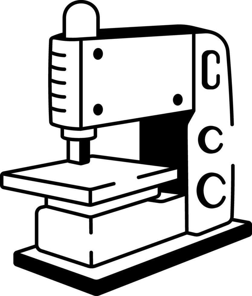 A drawing style icon of punch press vector