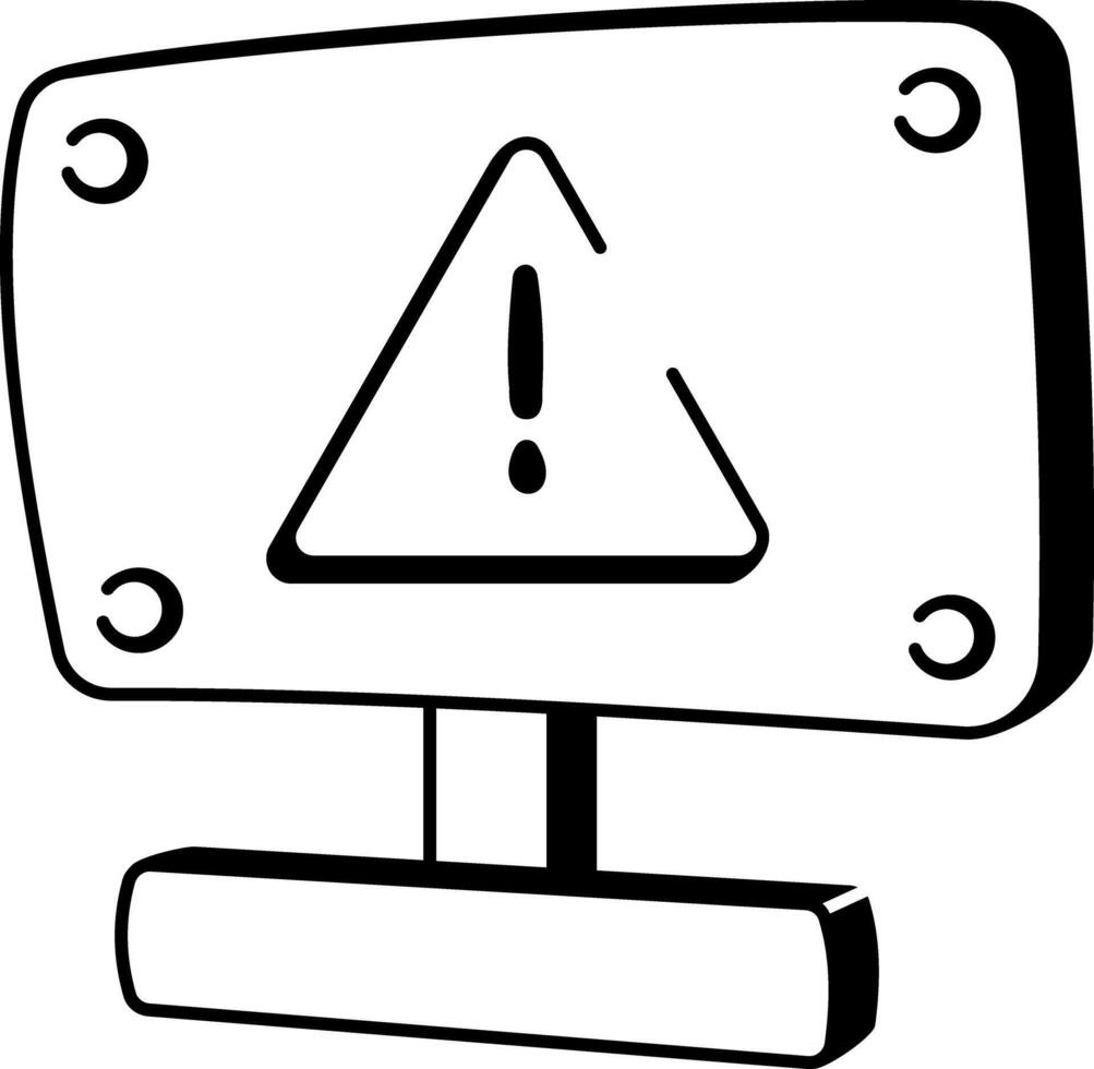 A drawing style icon of warning sign vector