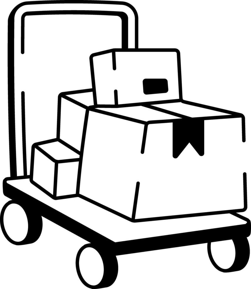 A doodle style icon of warehouse cart vector