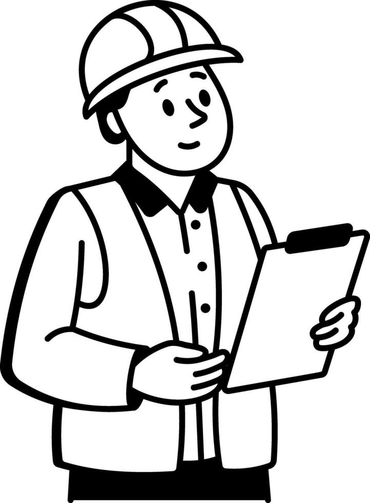 A doodle style icon of safety inspector vector