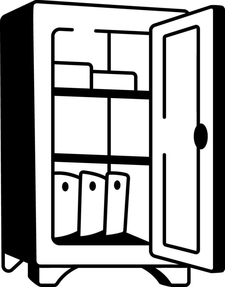 A drawing style icon of cabinet vector