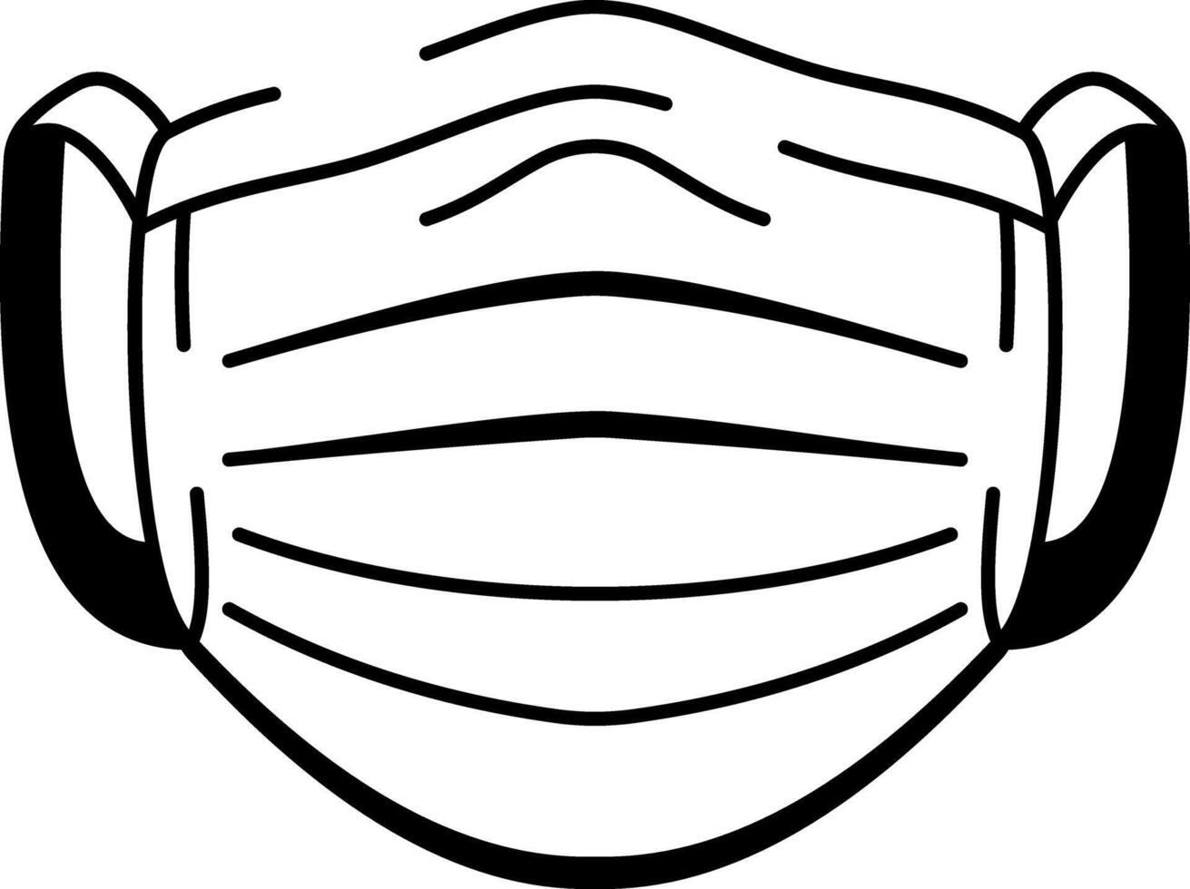 A hand drawn style icon of a face mask vector