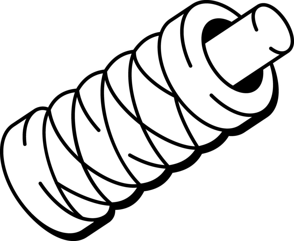 A drawing style icon showing a copper wire vector
