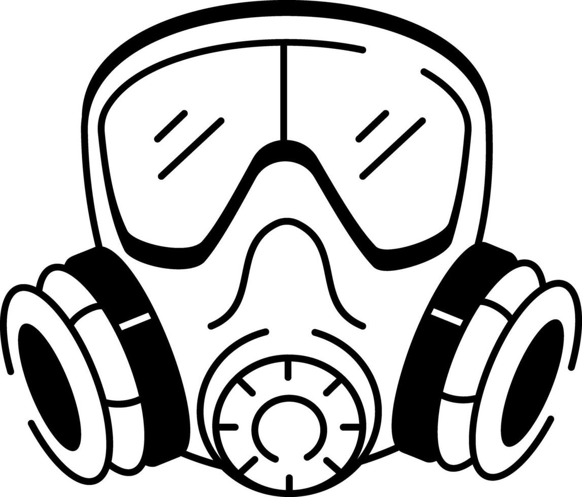 A drawing style icon of gas mask vector