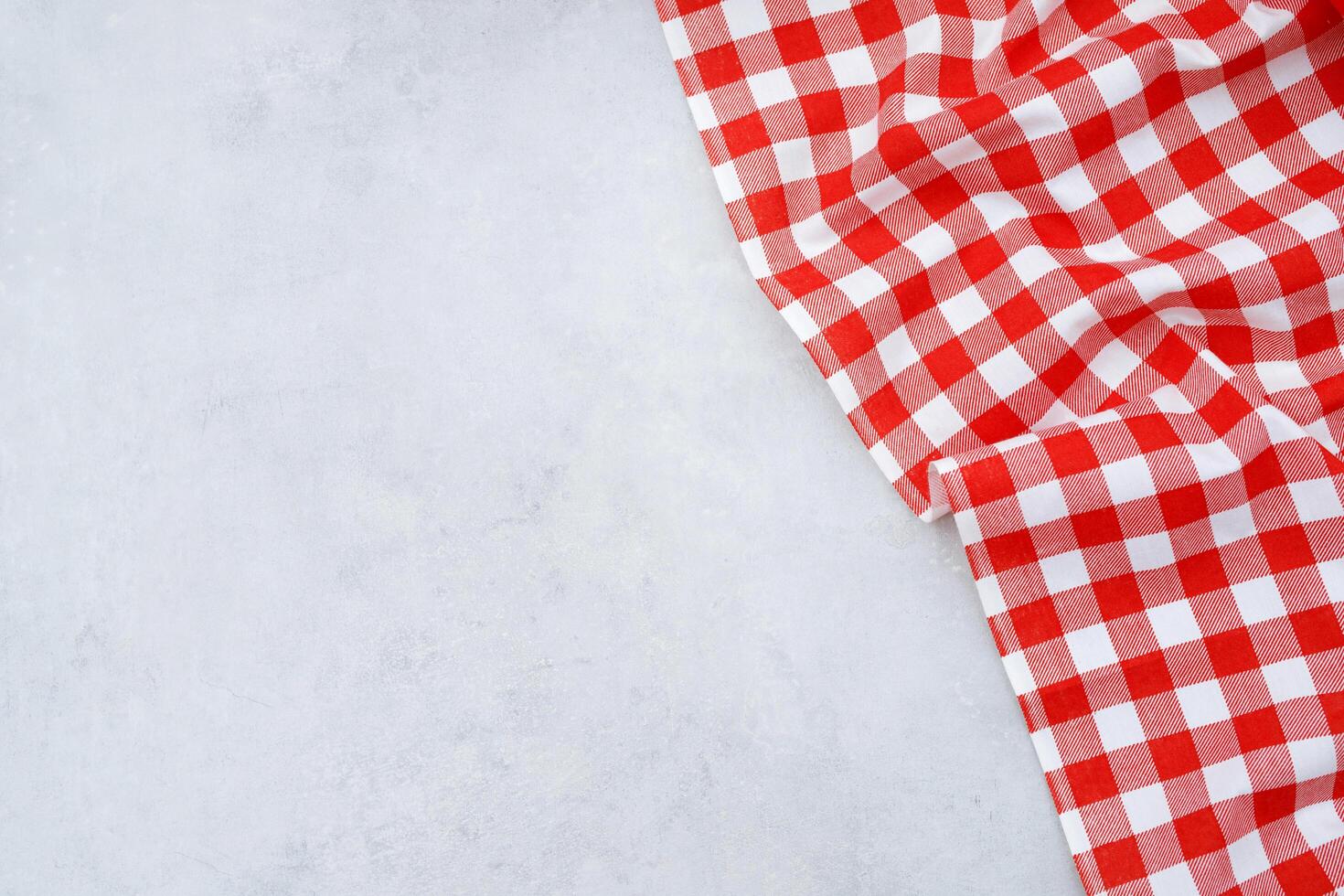 red white plaid tablecloth photo