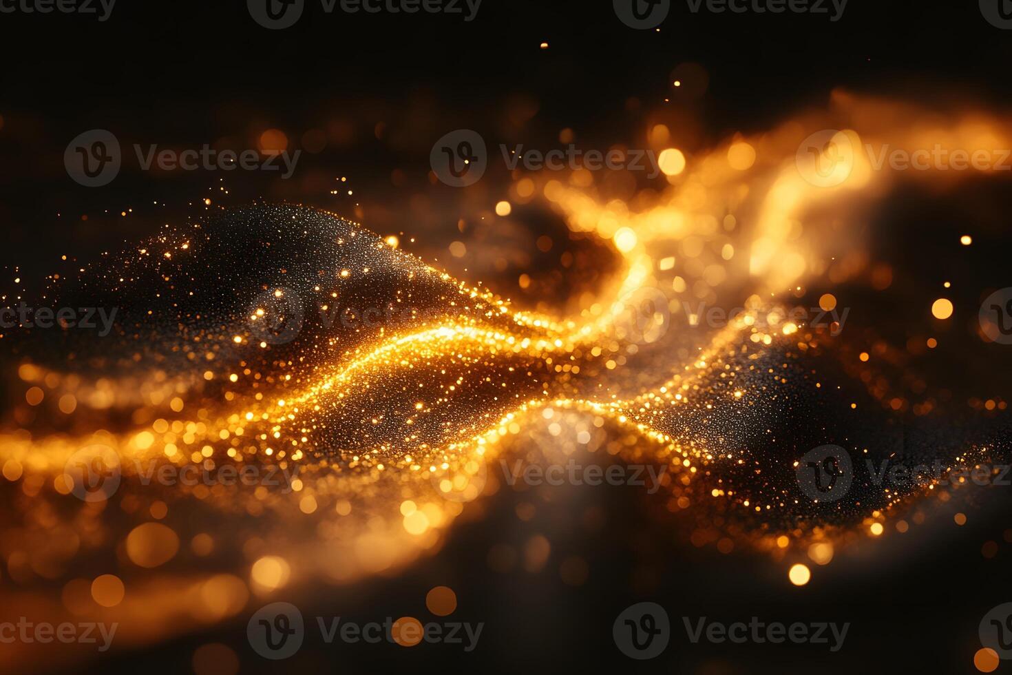 Abstract Golden Sparkle Wave for Luxurious Design and Festive Celebration Concepts photo