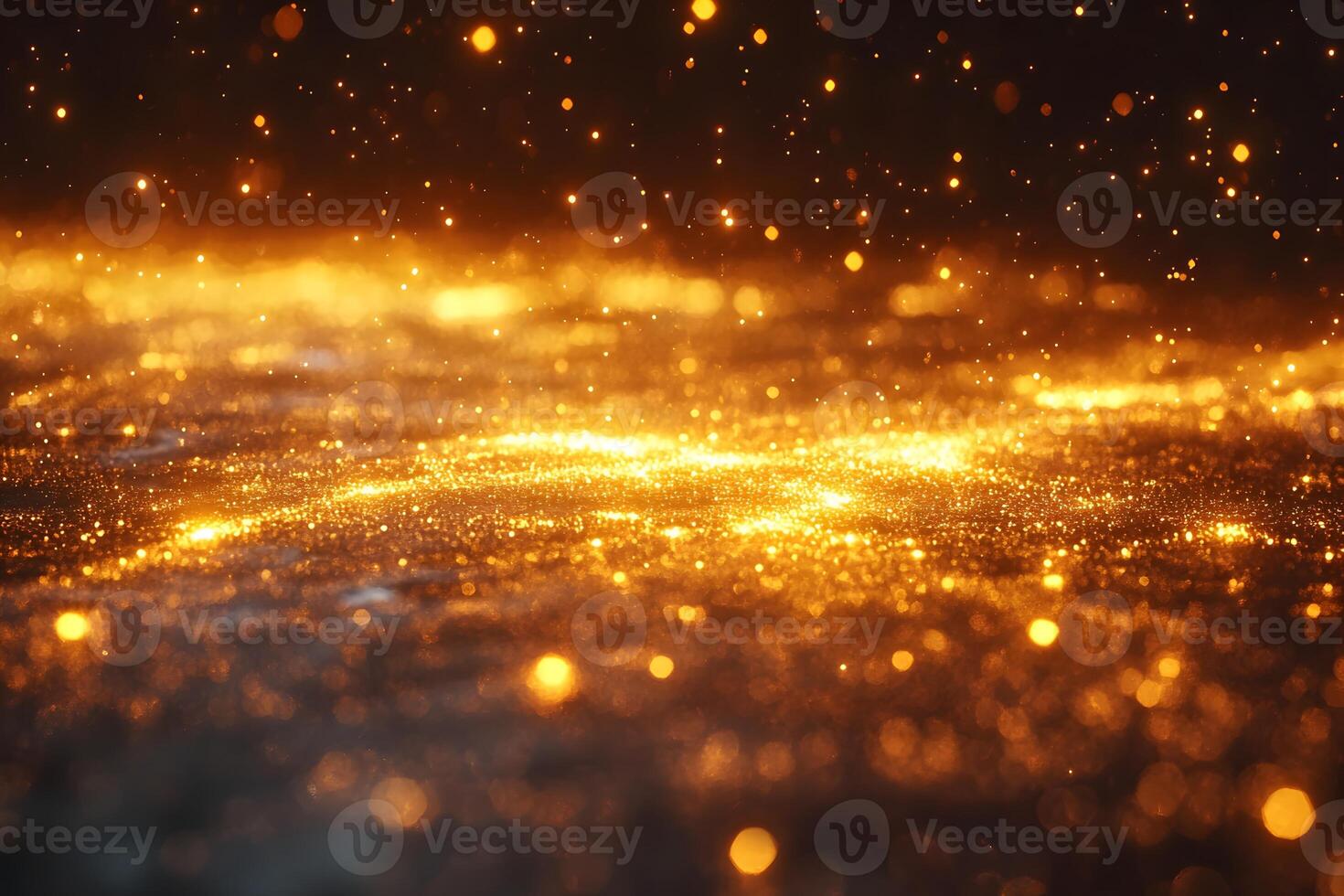Golden Sparkle Illumination Concept for Festive Design and Celebrations photo