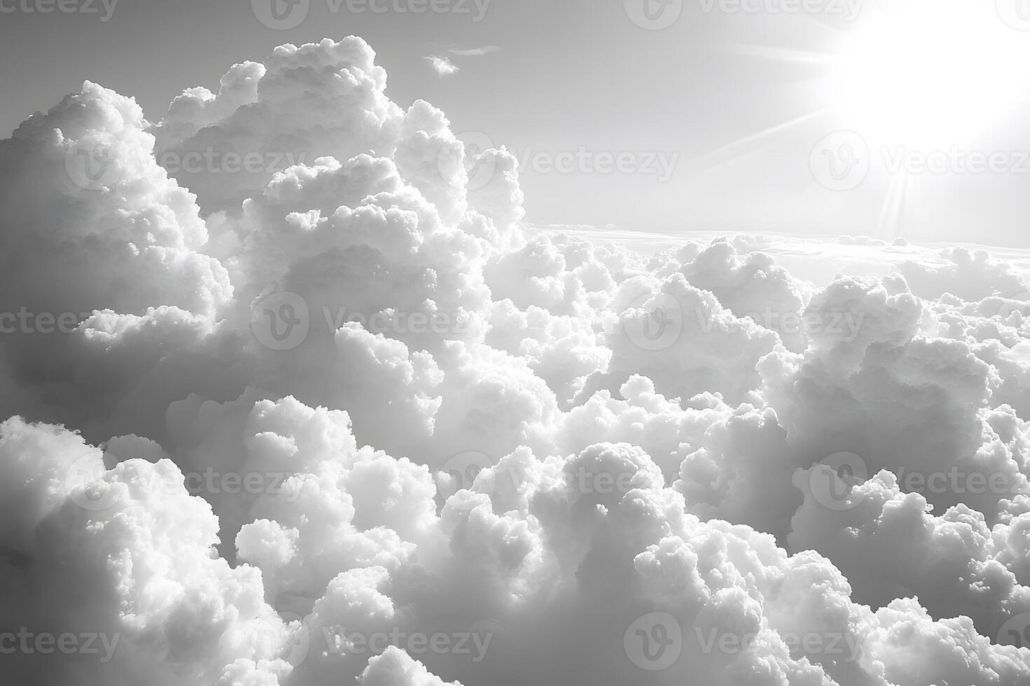 Dreamy Cloudscape with Bright Sunlight Above the Clouds - Ideal for Inspirational Artwork and Decor photo