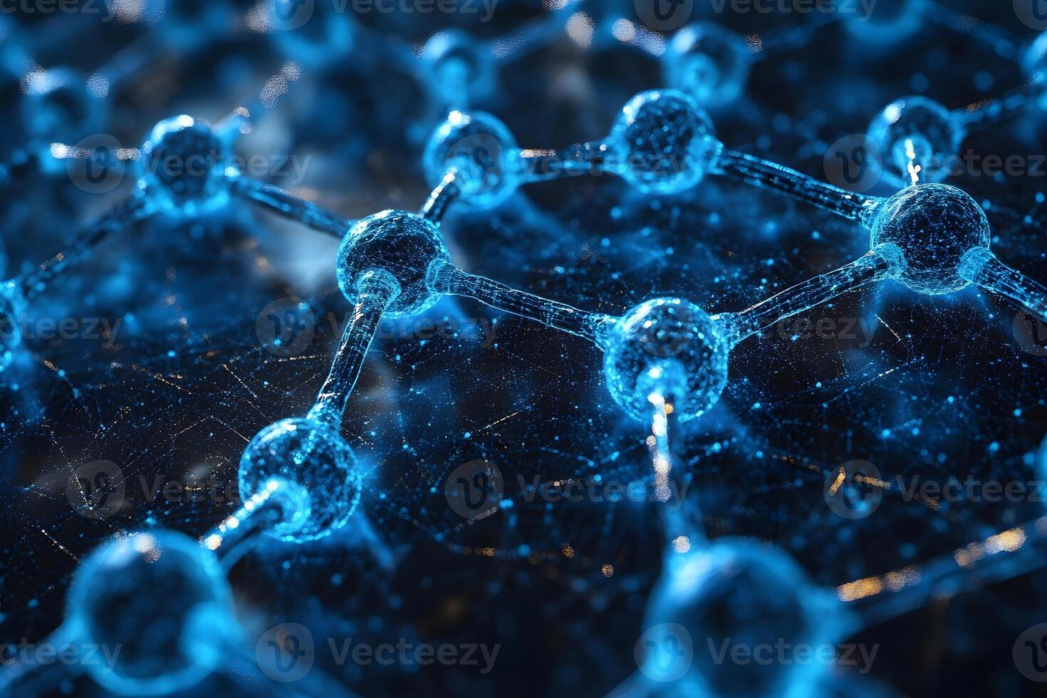 Futuristic Molecular Structure in Technology and Scientific Research Visualization photo