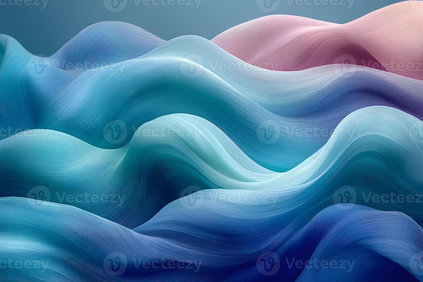 Abstract Gradient Waves in Soft Blues and Pinks for Modern Design Aesthetics photo