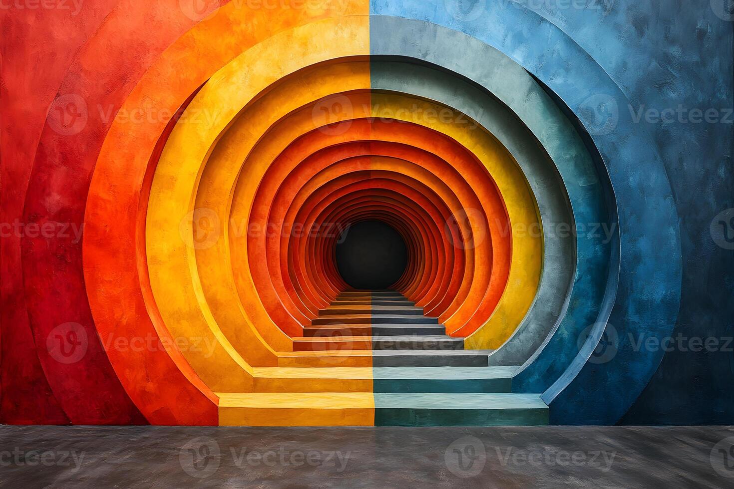 Abstract Colorful Geometric Tunnel Design for Modern Art and Interior Decor photo