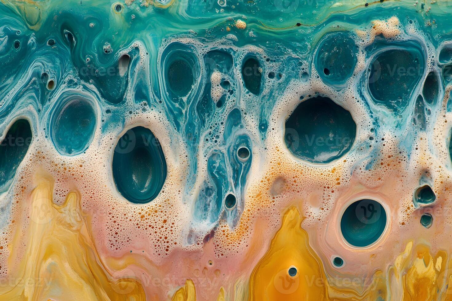 Abstract Fluid Art with Vibrant Swirls and Oceanic Hues for Creative Design photo