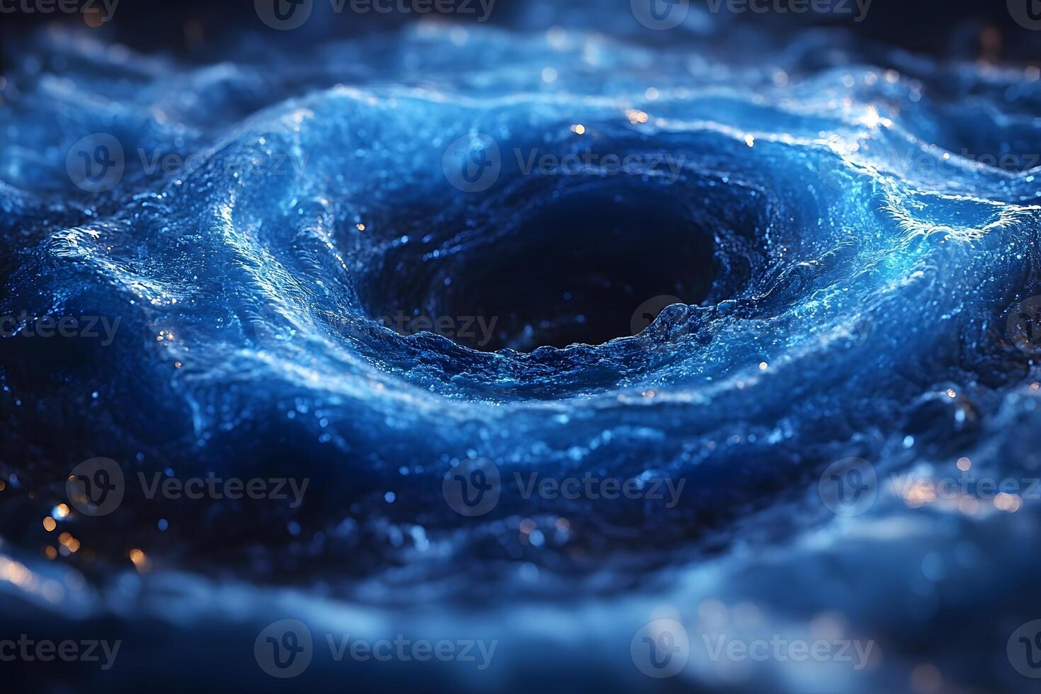 Mysterious Whirlpool Vortex in Deep Blue Abstract Background for Creative Design photo