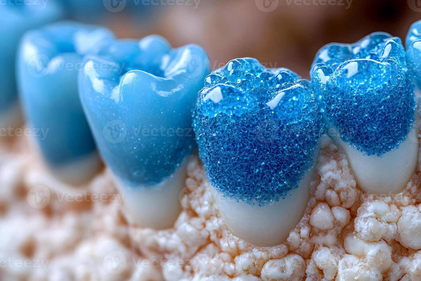 Close-Up View of Blue Textured Candy Coated Confectionery Design for Stock Imagery photo