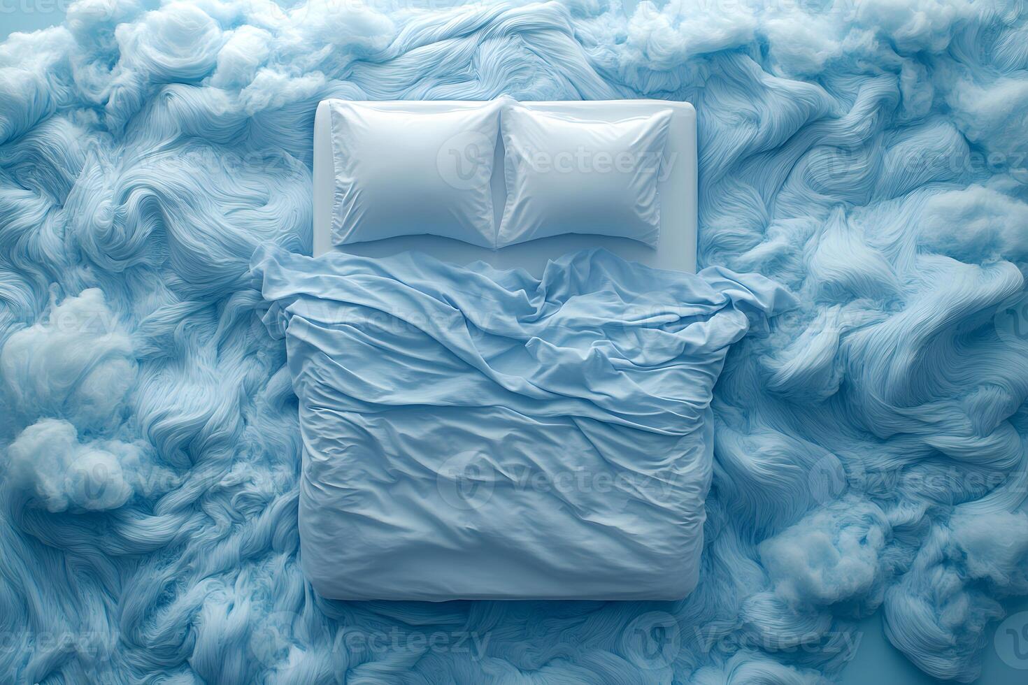 Dreamlike Cloudscape Serene Bedroom Haven for Tranquil Rest and Relaxation photo