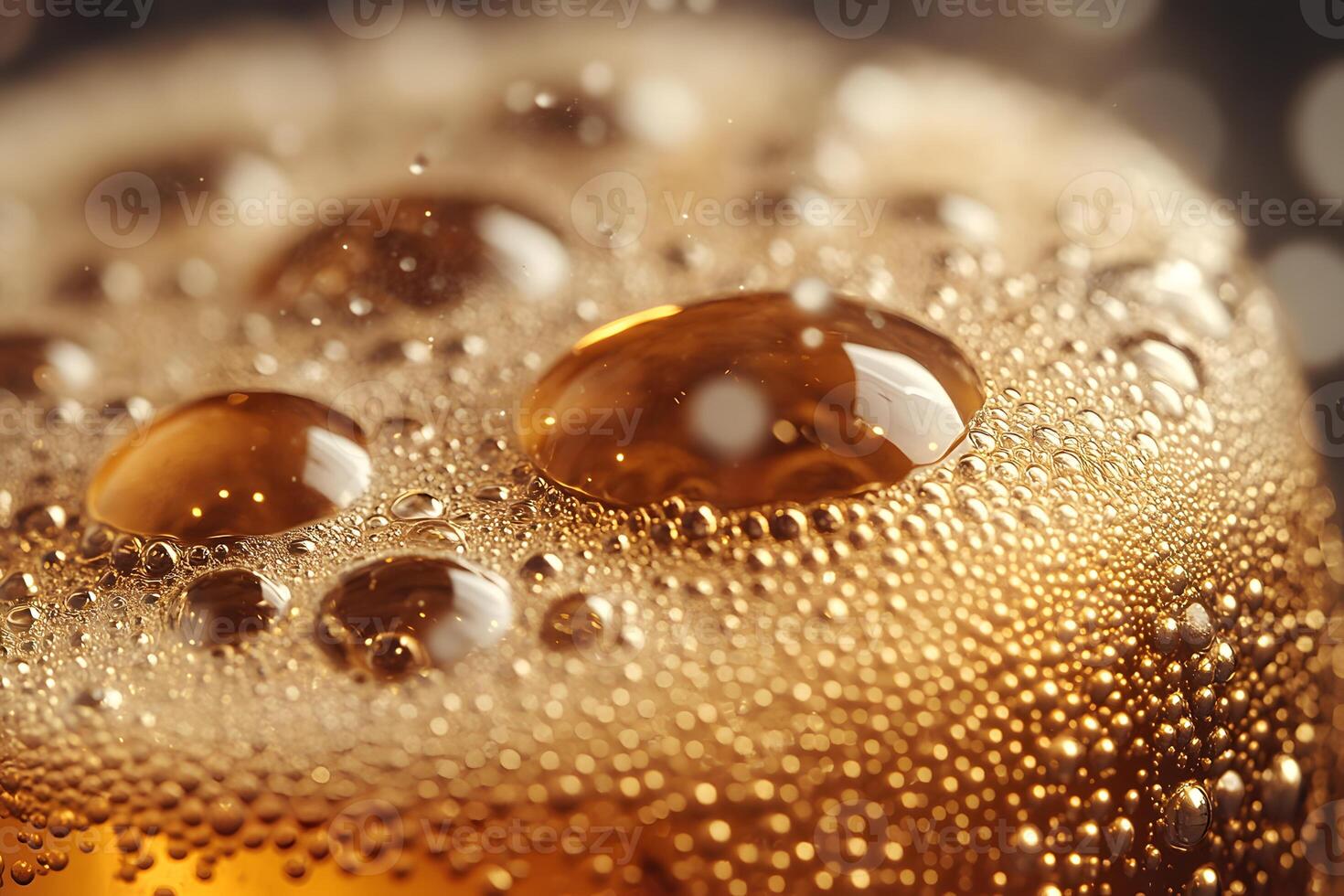 Close-Up of Refreshing Carbonated Beverage with Bubbles for Summer Drink Concept photo