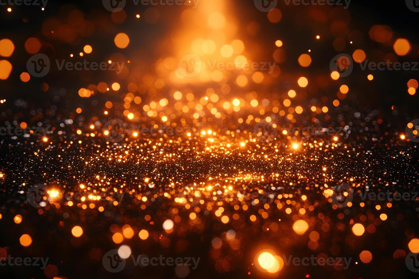 Glittering Abstract Gold Bokeh Background for Festive Design and Decorations photo
