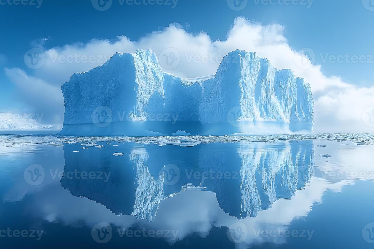 Majestic Iceberg Reflection in Pristine Arctic Waters for Nature Photography photo