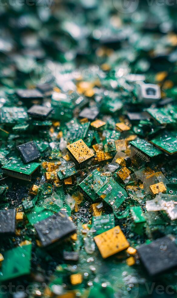 Scrap Electronic Components Recovered and Reclaimed for Recycling and Reuse within Circular Economy Initiatives photo