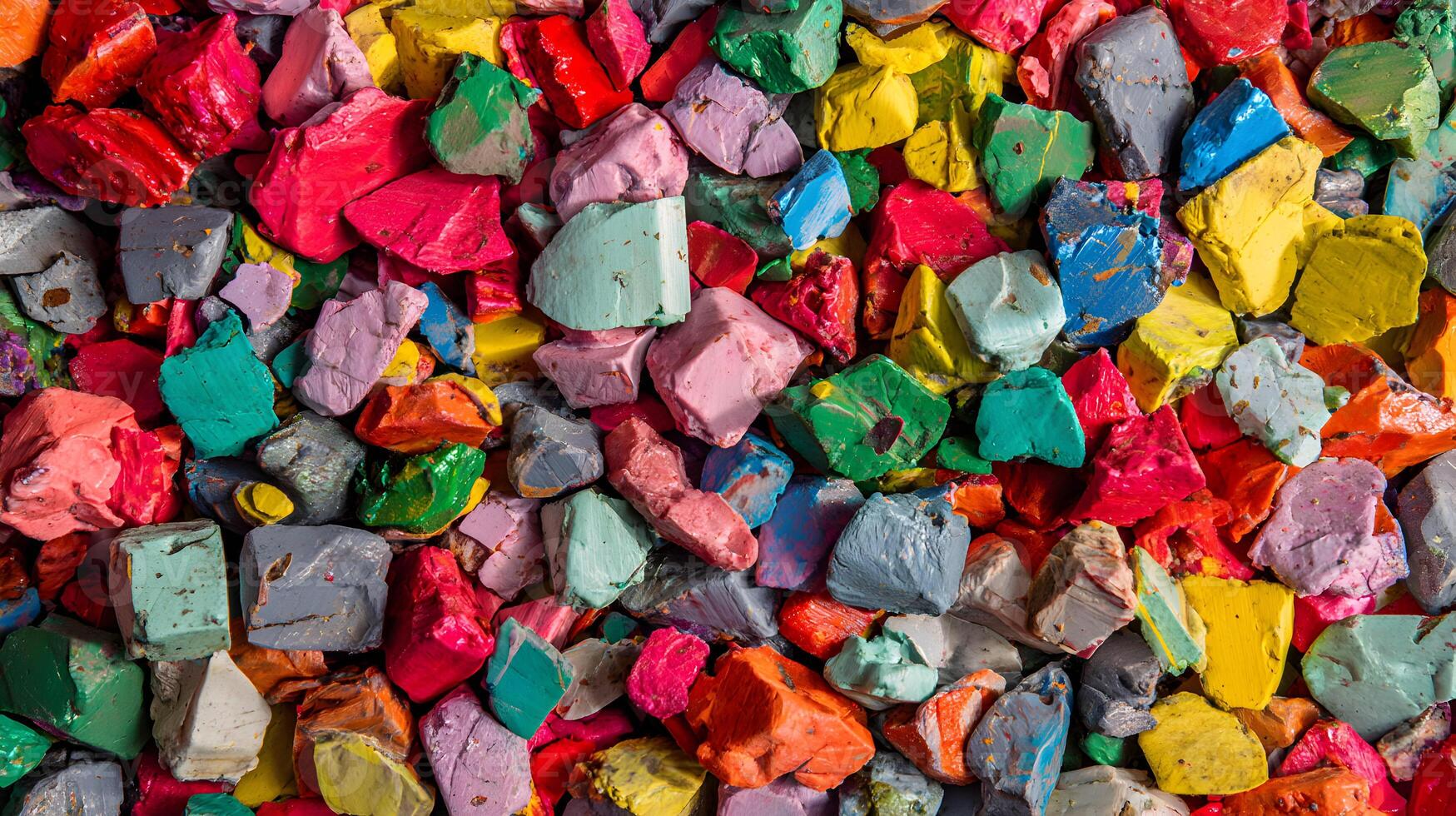 A vibrant arrangement of multicolored stones creates a textured and eye catching abstract background photo
