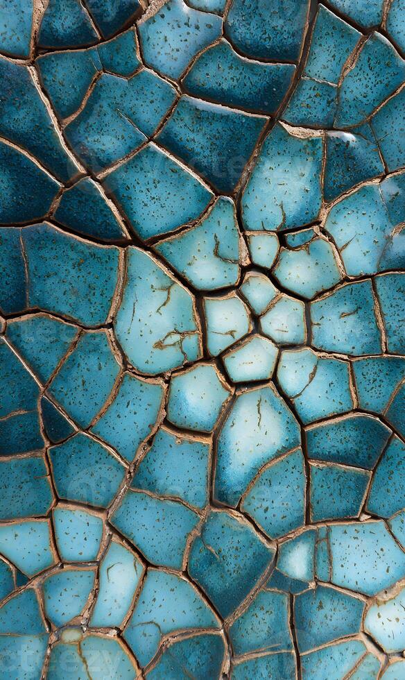 Captivating mosaic tile surface revealing intricate patterns of cracks creating depth and visual interest abstract backdrop photo