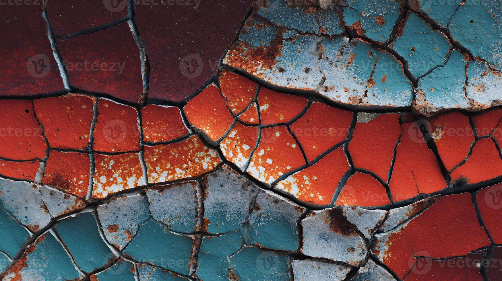 Abstract beauty emerges in the fragmented surface revealing layers of texture and color interplay painting photo
