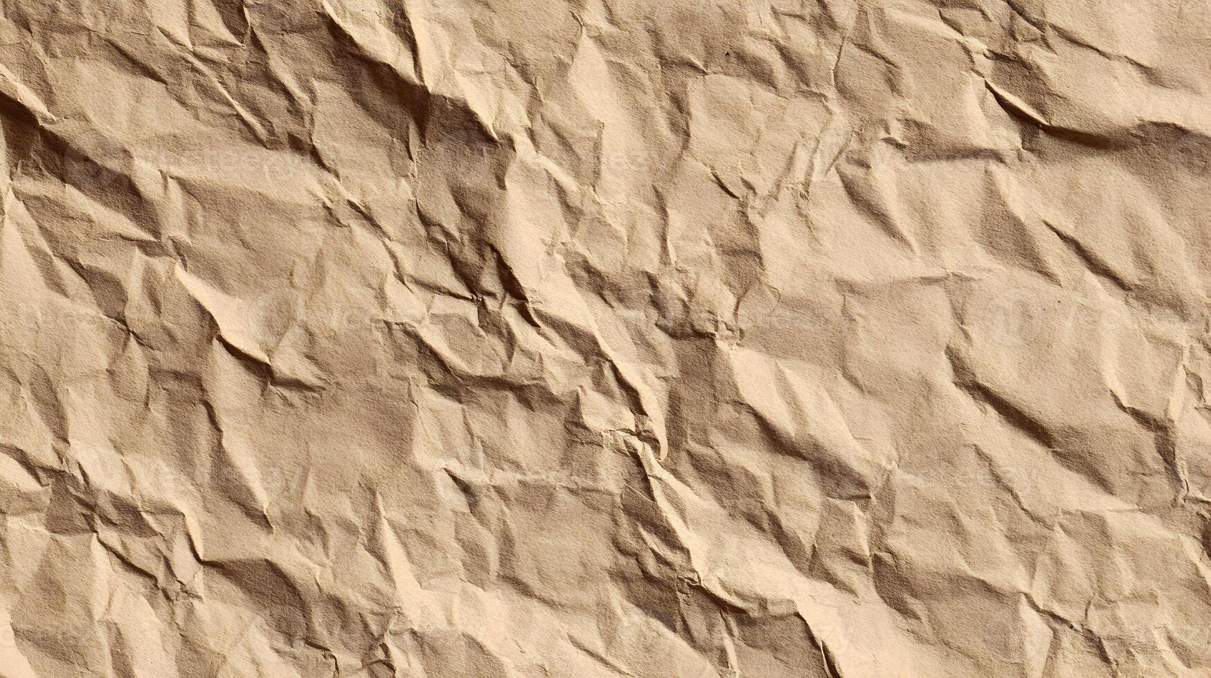 Aesthetic brown wrinkled craft paper texture for background design perfect for scrapbooking or invitations photo
