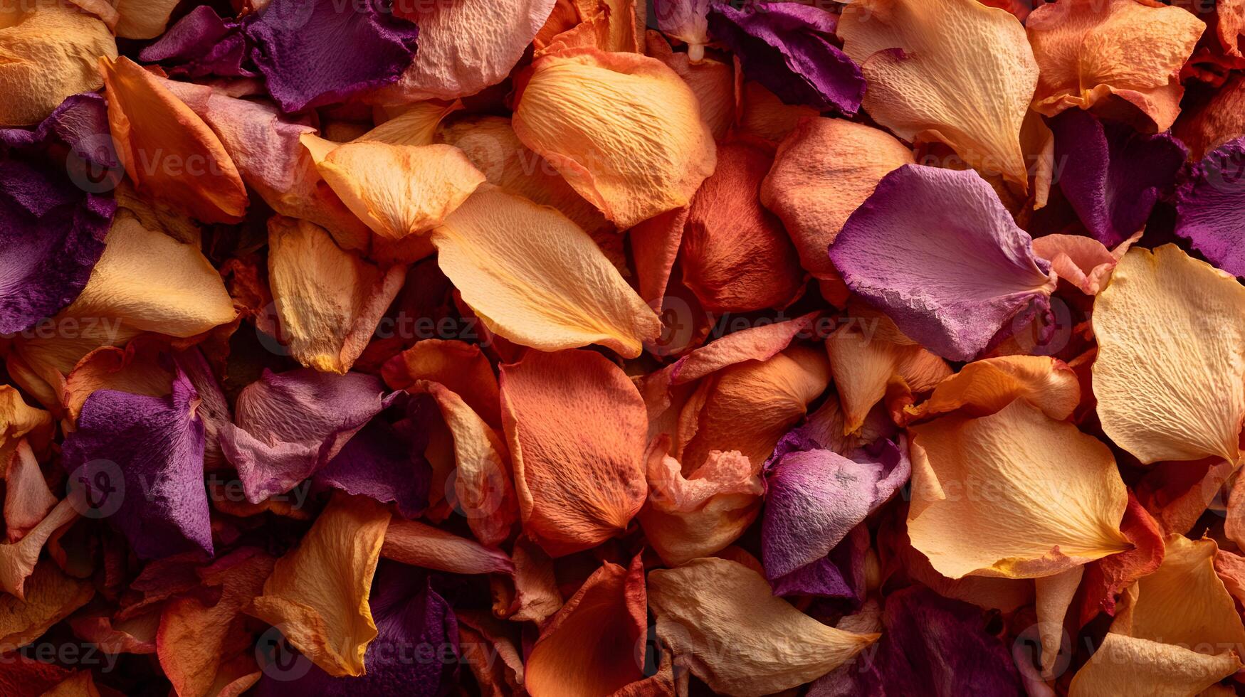 Floral Harmony An Array of Colorful Dried Rose Petals in a Delicate and Enchanting Display photo