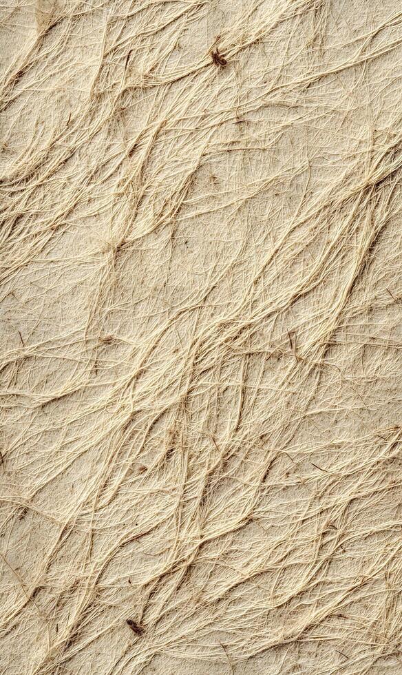 Abstract natural paper with unique fiber texture presenting an organic feel ideal for rustic designs and backgrounds offering a sense of tactile depth photo