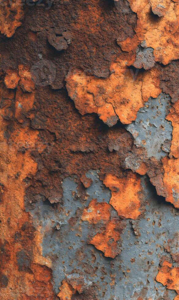 Intricate patterns of rust create an abstract canvas showcasing the effects of oxidation and time's passage photo