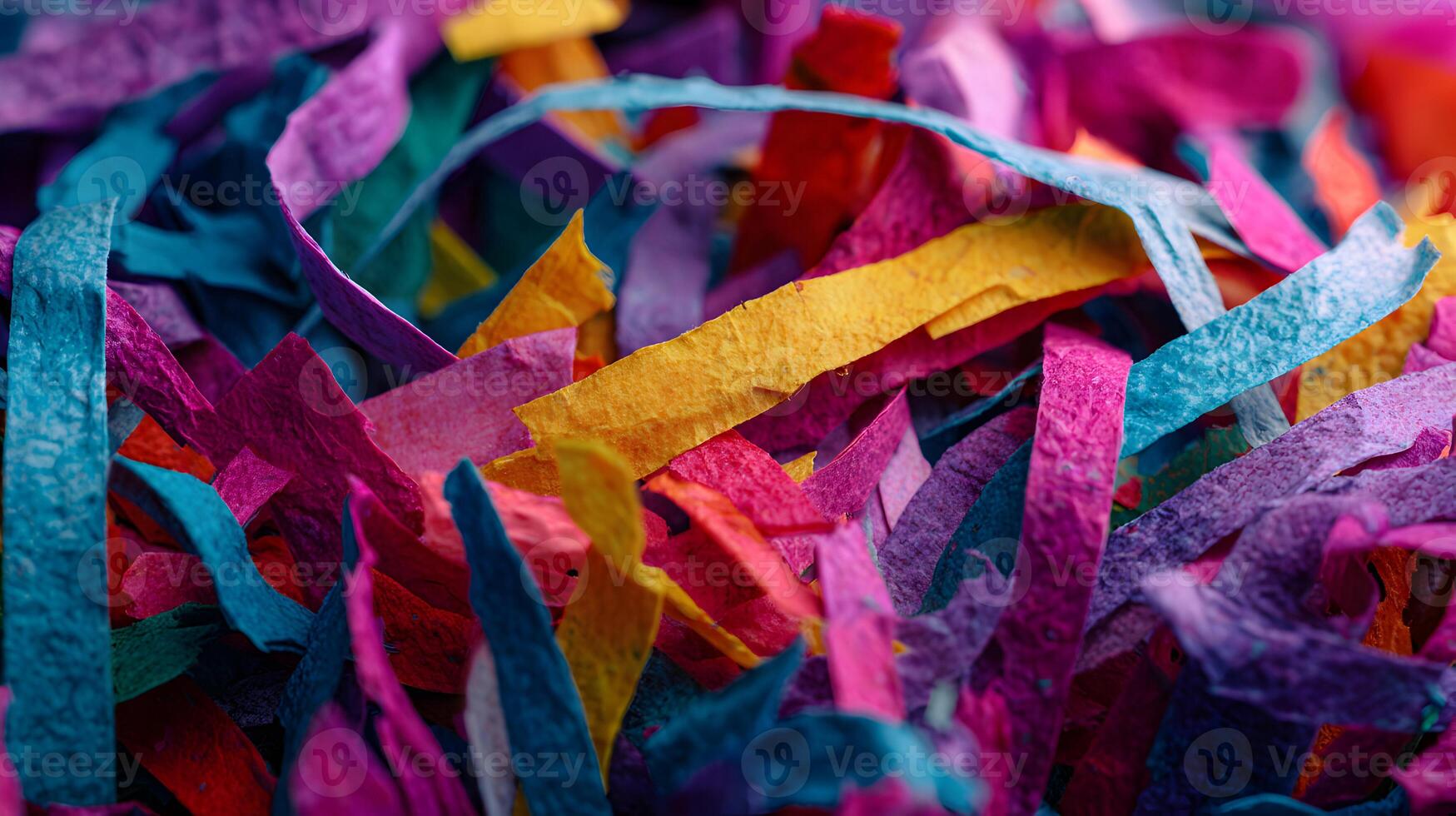 A Vibrant Kaleidoscope Colorful Paper Pieces Creating a Textural and Abstract Artwork Concept photo