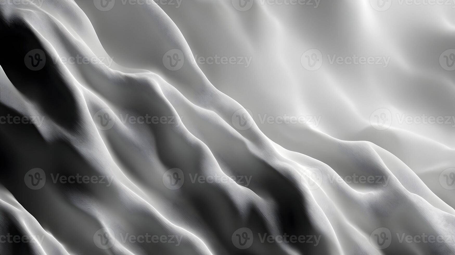 Abstract undulating waves of light and shadow creating a serene monochrome dreamscape effect photo