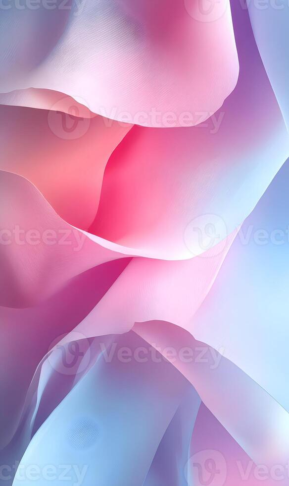 Abstract pastel dream soft curves intertwining gently creating a visually soothing and calming aesthetic experience photo
