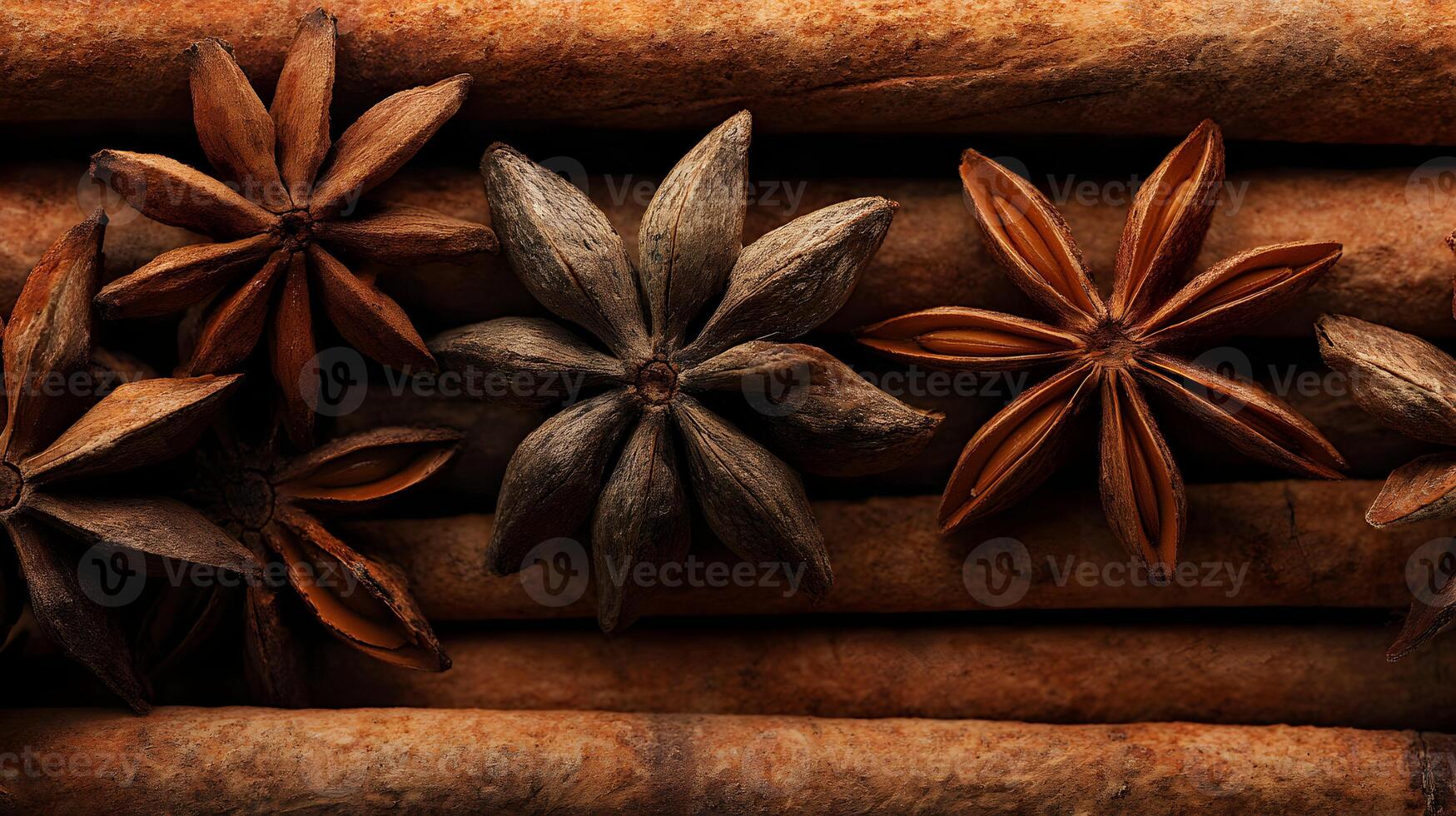 Aromatic Spice Symphony Star Anise and Cinnamon Sticks Embrace Warmth and Flavor Together creating a visually appealing and inviting scene photo