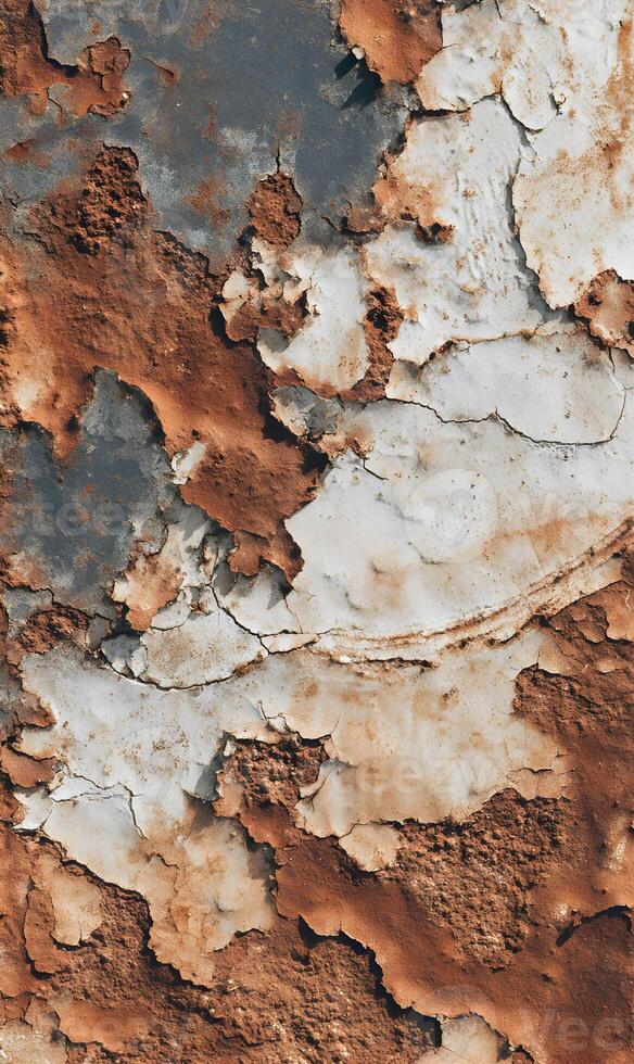 Oxidized Beauty A Captivating CloseUp of Weathered Metal Displaying Intricate Patterns and Textures from Degradation photo