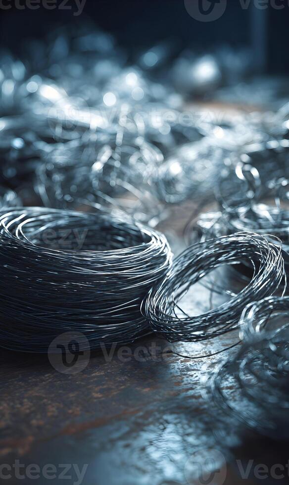 A Visual Symphony of Metallic Coils Unveiling the Intricate Beauty of Recycled Aluminum Wire Structure Design photo
