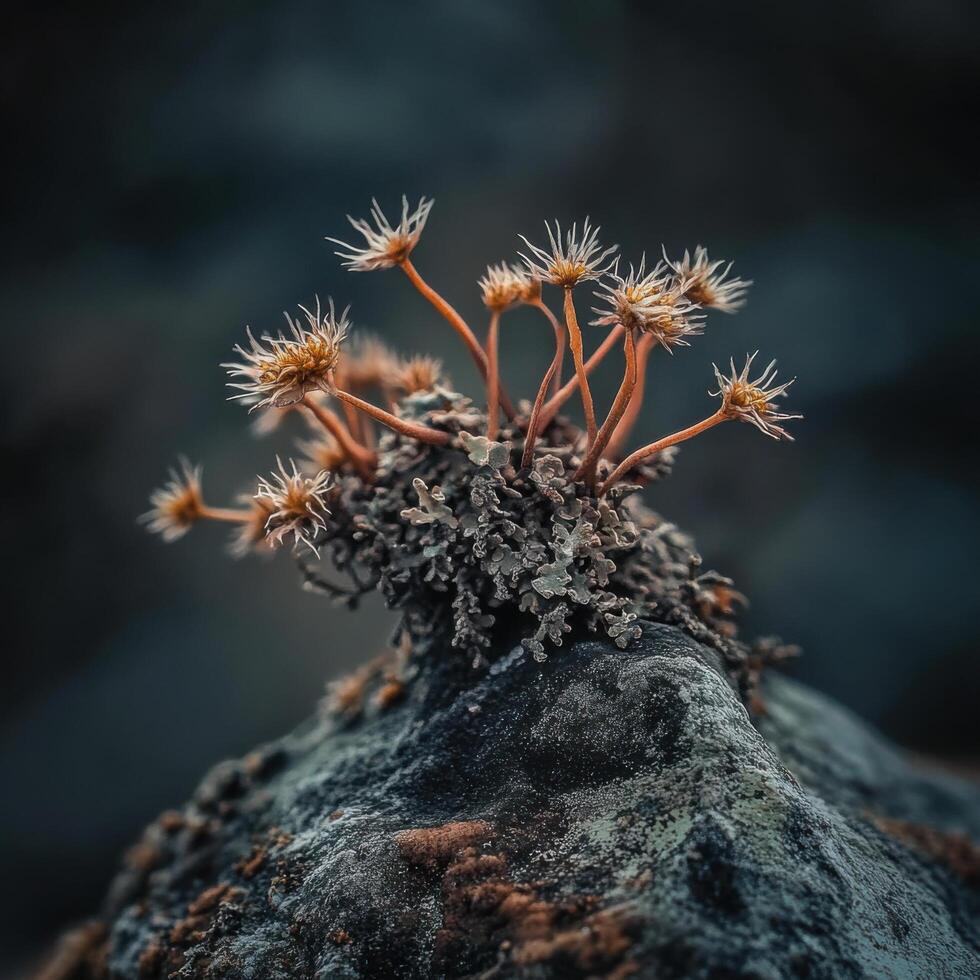 Oldest Micro Forest Taking Root Above Warm Boulders photo