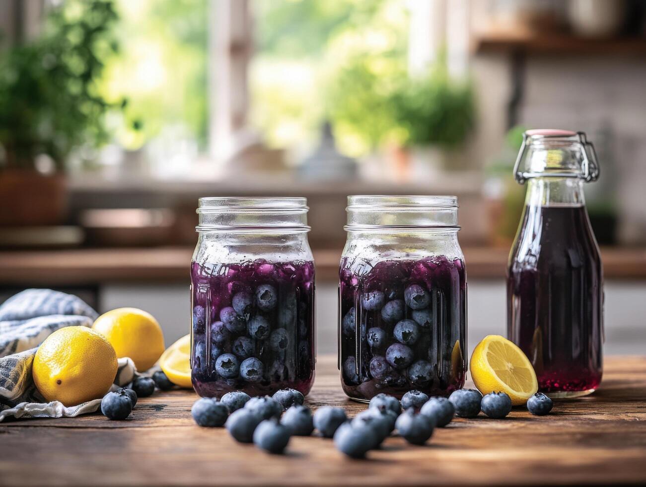 Rustic Switchel with Blueberry Lemon Flavors photo